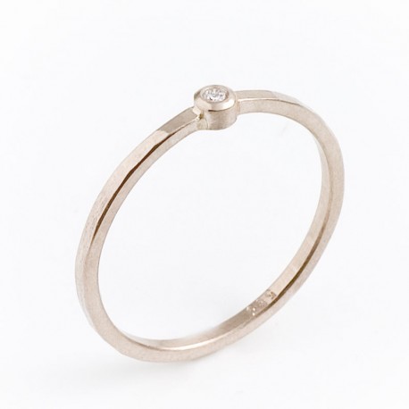 Ring, 585 Weißgold, Brillant 0,02 ct