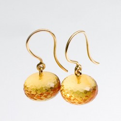 Earrnings, 750- gold, amber