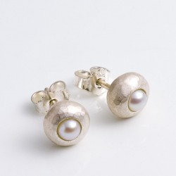 Stud earrings,  925- silver, pearls