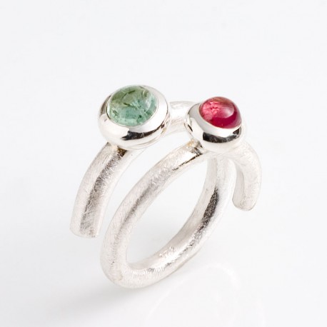 Ring, Lollipop, 925- Silber, Turmaline