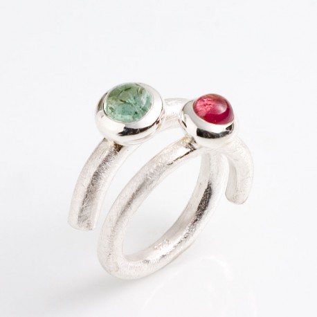 Ring, lollipop, 925 silver, tourmaline Ring, lollipop, 925 silver, tourmaline