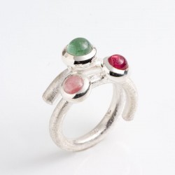 Ring, lollipop, 925 silver, tourmaline