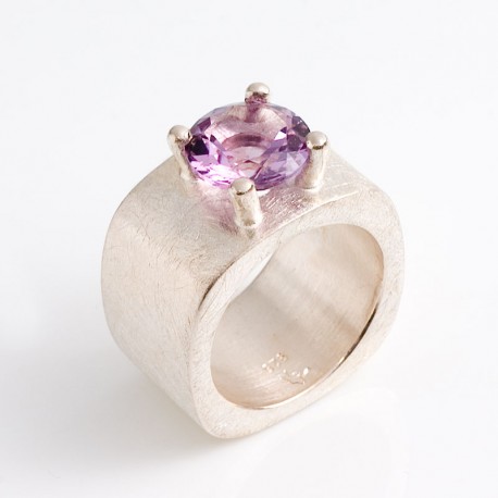 Ring, Querdenker, 925- Silber, Amethyst