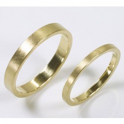  Wedding rings, 750 gold, different widths