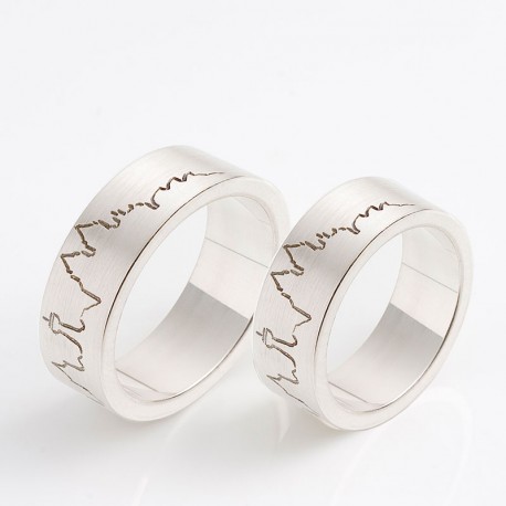  Wedding rings, 925 silver, Cologne skyline