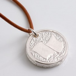  "Anchor" pendant, 925 silver, leather strap