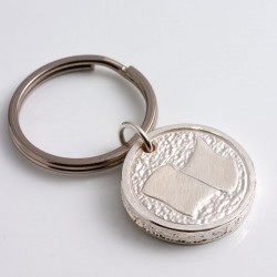  Keychain "anchor - flag", 925- silver, steel