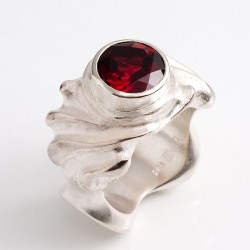 Ring, 925- Silber, Granat
