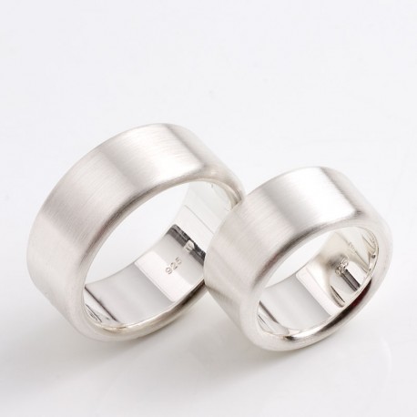  Flat wedding rings, 925 silver