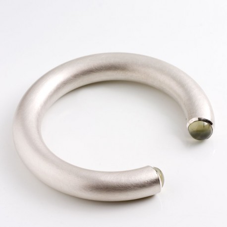  Bangle, 925 silver, prehnites