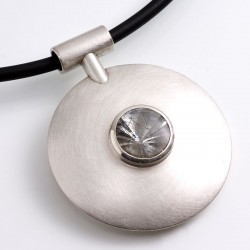  Pendant, 925 silver, rutile quartz