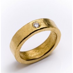 Ring, 999- Gold, Brillant 0,1 ct