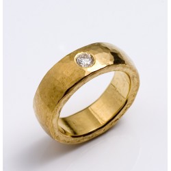 Ring, 999- Gold, Diamond 0,21 ct twif