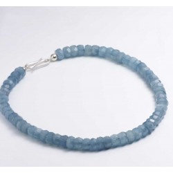 Necklace, 925- silver, aquamarine