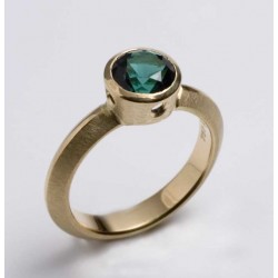 Ring 750- Gold, giftgrün / blauer Turmalin