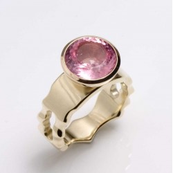 Ring, 585 gold, pink tourmaline