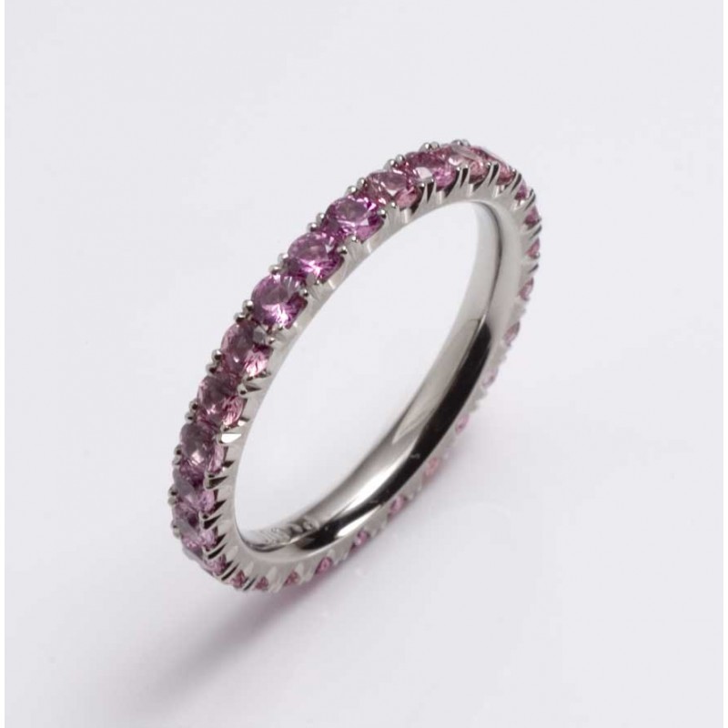 Ring, 600 platinum, pink sapphires