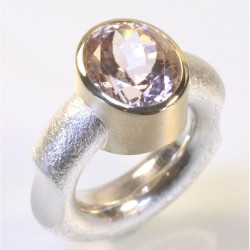  Ring, 925 silver, 585 gold, tourmaline