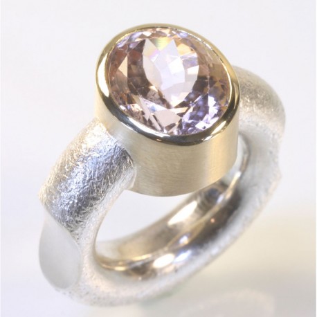 Ring, 925- Silber, 585- Gold, Turmalin
