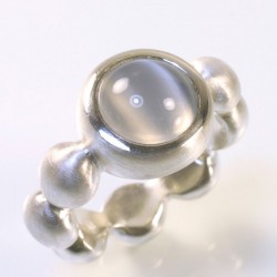  Ring, 925 silver, moonstone cat eye