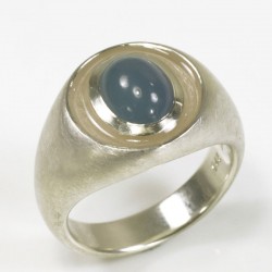 Ring, 925 Silber, Aquamarin Cabouchon