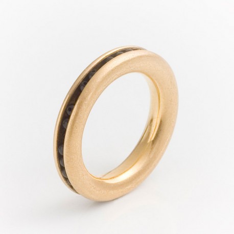 Ring, 750 gold, onyx balls Ring, 750 gold, onyx balls