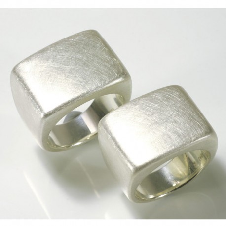 Signet rings as wedding rings, 925 silver