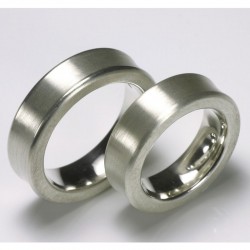 Concave wedding rings, 925 silver