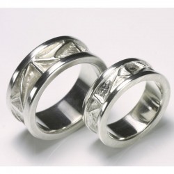  Wedding rings, 925 silver, cassette rings