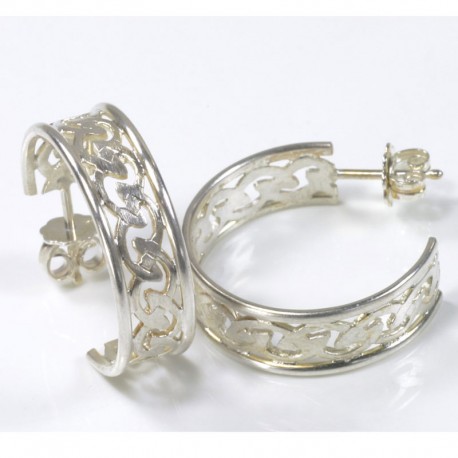  Hoop earrings, 925 silver, Celtic ornament