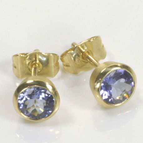  Stud earrings, 750 gold, tanzanite