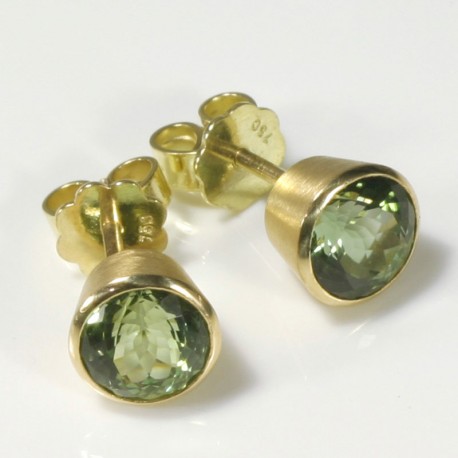  Stud earrings, 750 gold, tourmalines