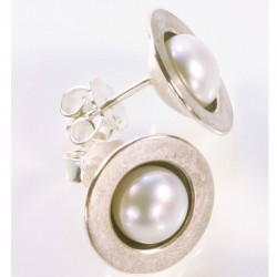  Stud earrings, 925 silver, pearls