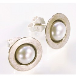  Stud earrings, 925 silver, pearls