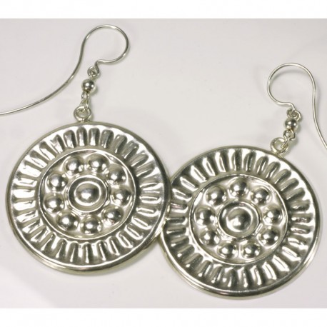  Earrings, 925 silver, rosettes