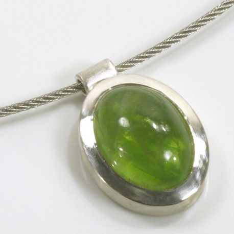 Anhänger, 925- Silber, Peridot Anhänger, 925- Silber, Peridot