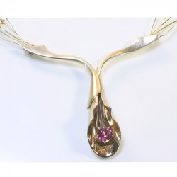 Necklace, calyx, 750 gold, tourmaline