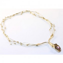Necklace, calyx, 750 gold, tourmaline
