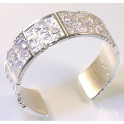  Bangle, 925 silver, lunar landscape