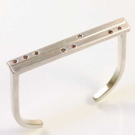  Bangle, 925 silver, garnets