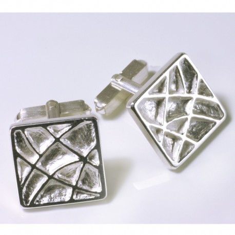 Cufflinks, 925 silver, cassette ornament