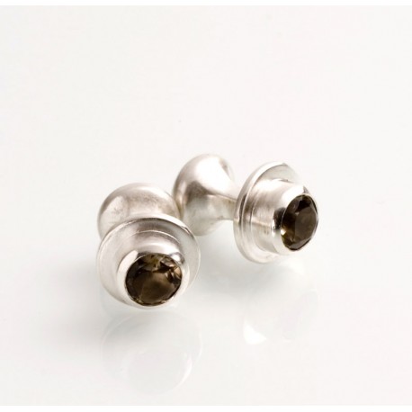 Manschettenknöpfe, 925- Silber, Rauchquarz Manschettenknöpfe, 925- Silber, Rauchquarz