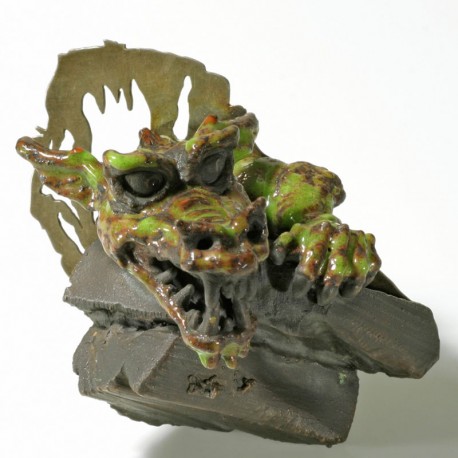 Drachenbrosche, 925- Silber, Kupfer, Stahl, Kaltemail Drachenbrosche, 925- Silber, Kupfer, Stahl, Kaltemail