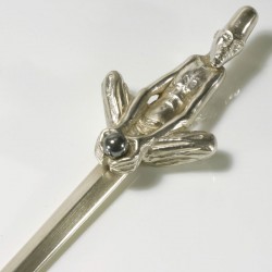  Letter opener "Fakir", 925 silver, hematite