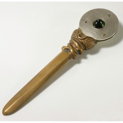  Letter opener, 925- silver, bronze, green tourmaline