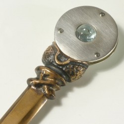 Brieföffner, 925- Silber, Bronze, blauer Turmalin