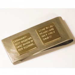  Money clip, 750 gold, stainless steel