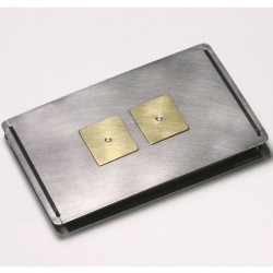  Credit card holder, stainless steel, 750 gold, diamonds