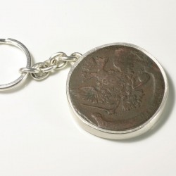  Keychain, 925 silver, antique coin