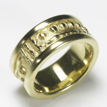  Mining ring, 925 silver gold-plated